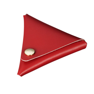 本革三角コインケース(赤)0