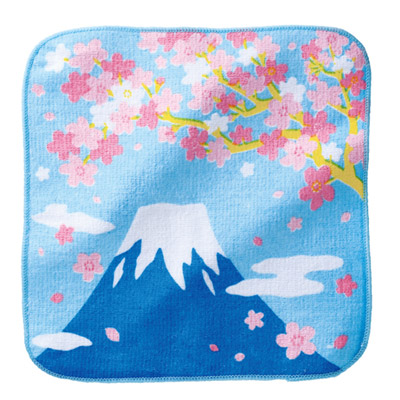 桜ひらり 富士山ハンドタオル1