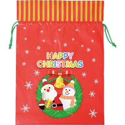 クリスマス巾着ギフトバッグ（大）1