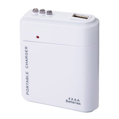 乾電池式USB充電器(白)0