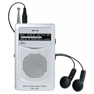 ワイドFM機能搭載　AM・FMポケットラジオ（イヤホン付）0
