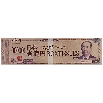 日本一ながーい BOXティッシュ 30W 新壱億円0